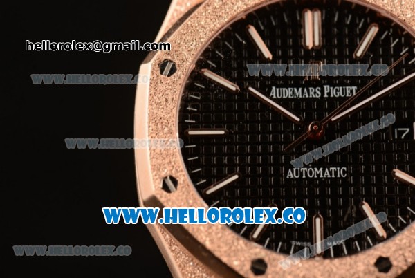 Audemars Piguet Royal Oak 41MM Clone Calibre AP 3120 Automatic Full Rose Gold with Black Dial and Stick Markers (EF) - Click Image to Close